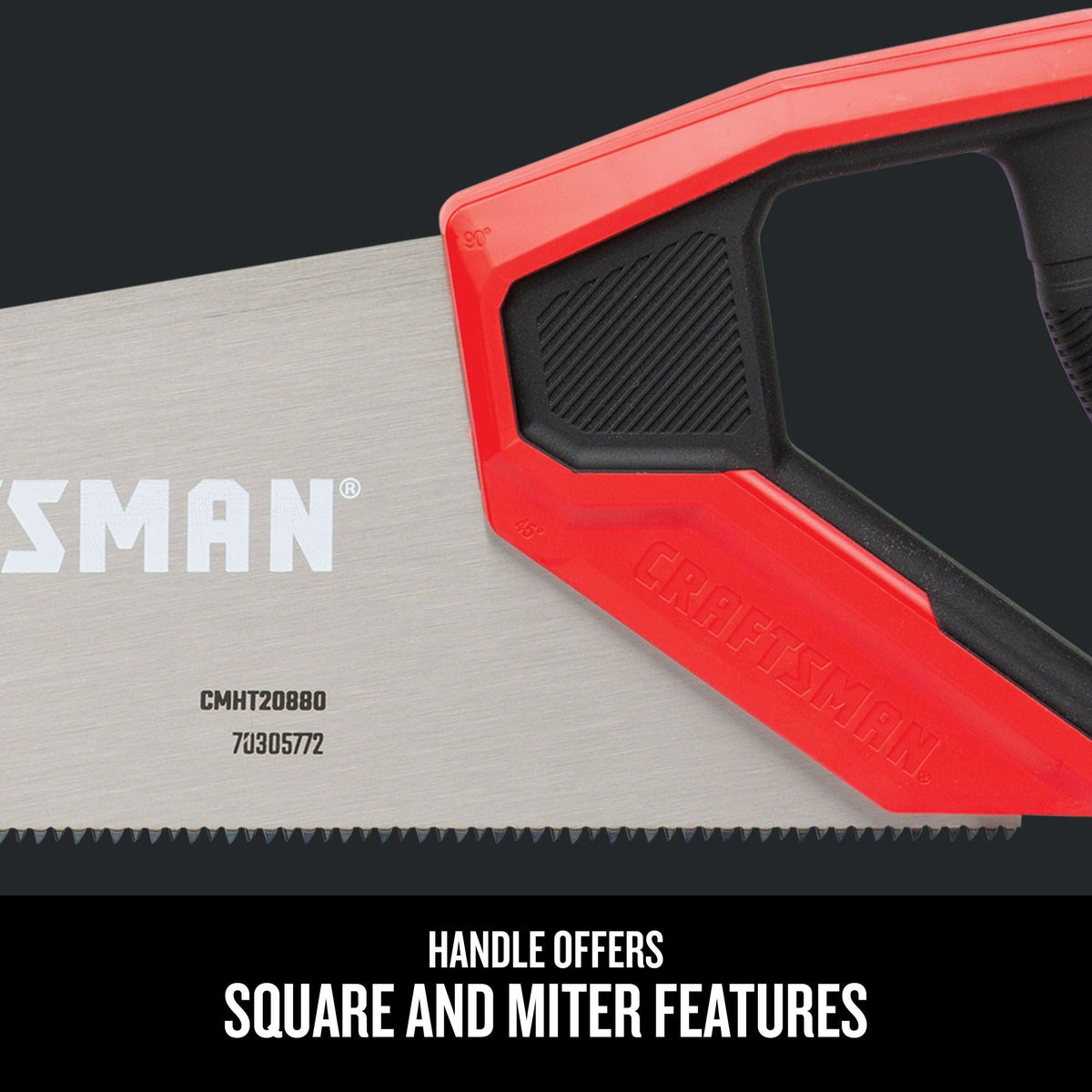 CRAFTSMAN 15-in Medium Cut Hand Saw, Bi-Material Handle, Induction-Hardened Teeth