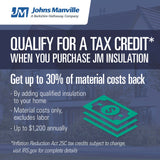 Johns Manville R-30 Unfaced Fiberglass Roll Insulation, 31.25-sq ft (15-in W x 25-ft L) – B390