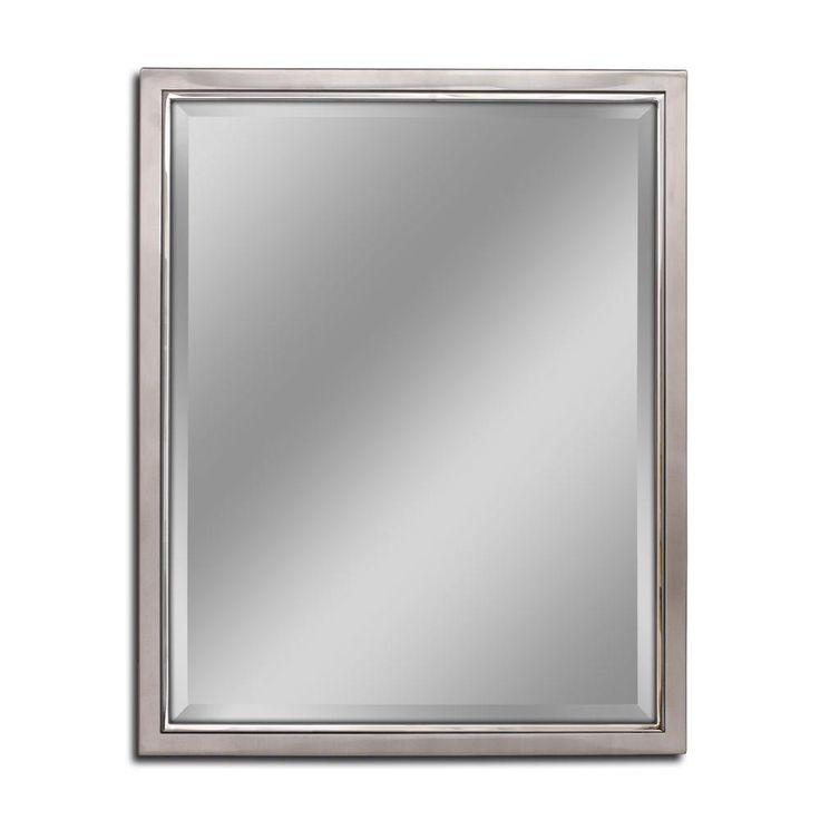 24 in. W x 30 in. H Classic Metal Framed Wall Mirror in Brush Nickel / Chrome