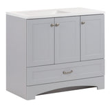 Diamond NOW Cassidy 36-in Pearl Gray Single Sink Bathroom Vanity with White Cultured Marble Top