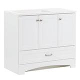 Diamond NOW Cassidy 36.5-in White Single Sink Bathroom Vanity with White Cultured Marble Top