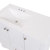 Diamond NOW Cassidy 36.5-in White Single Sink Bathroom Vanity with White Cultured Marble Top