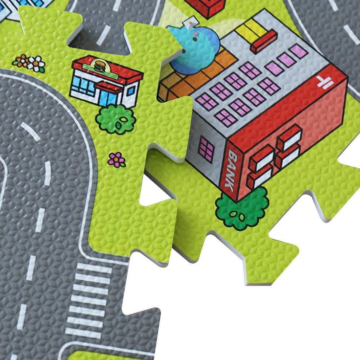 Traffic Play Mat Puzzle Foam Interlocking Tiles Kids Road Traffic Play Rug Children Educational Playmat Rug Baby Play Set Mat