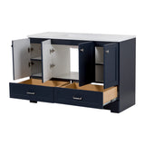 Diamond NOW Cassidy 48.5-in Deep Blue Single Sink Bathroom Vanity with White Cultured Marble Top