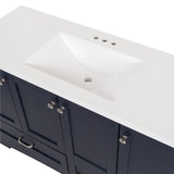 Diamond NOW Cassidy 48.5-in Deep Blue Single Sink Bathroom Vanity with White Cultured Marble Top