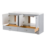 Diamond NOW Cassidy 60.5-in Pearl Gray Double Sink Bathroom Vanity with White Cultured Marble Top