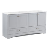 Diamond NOW Cassidy 60.5-in Pearl Gray Double Sink Bathroom Vanity with White Cultured Marble Top