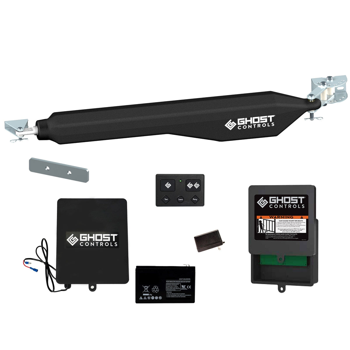 Ghost Controls 20-ft Single Swing Universal Battery Driveway Gate Opener Kit (Solar Compatible)