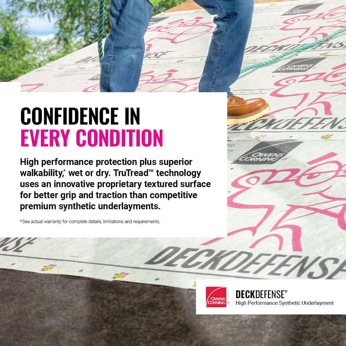 Owens Corning Deck Defense 42-in x 286-ft (1001-sq ft) Synthetic Roof Underlayment Roll