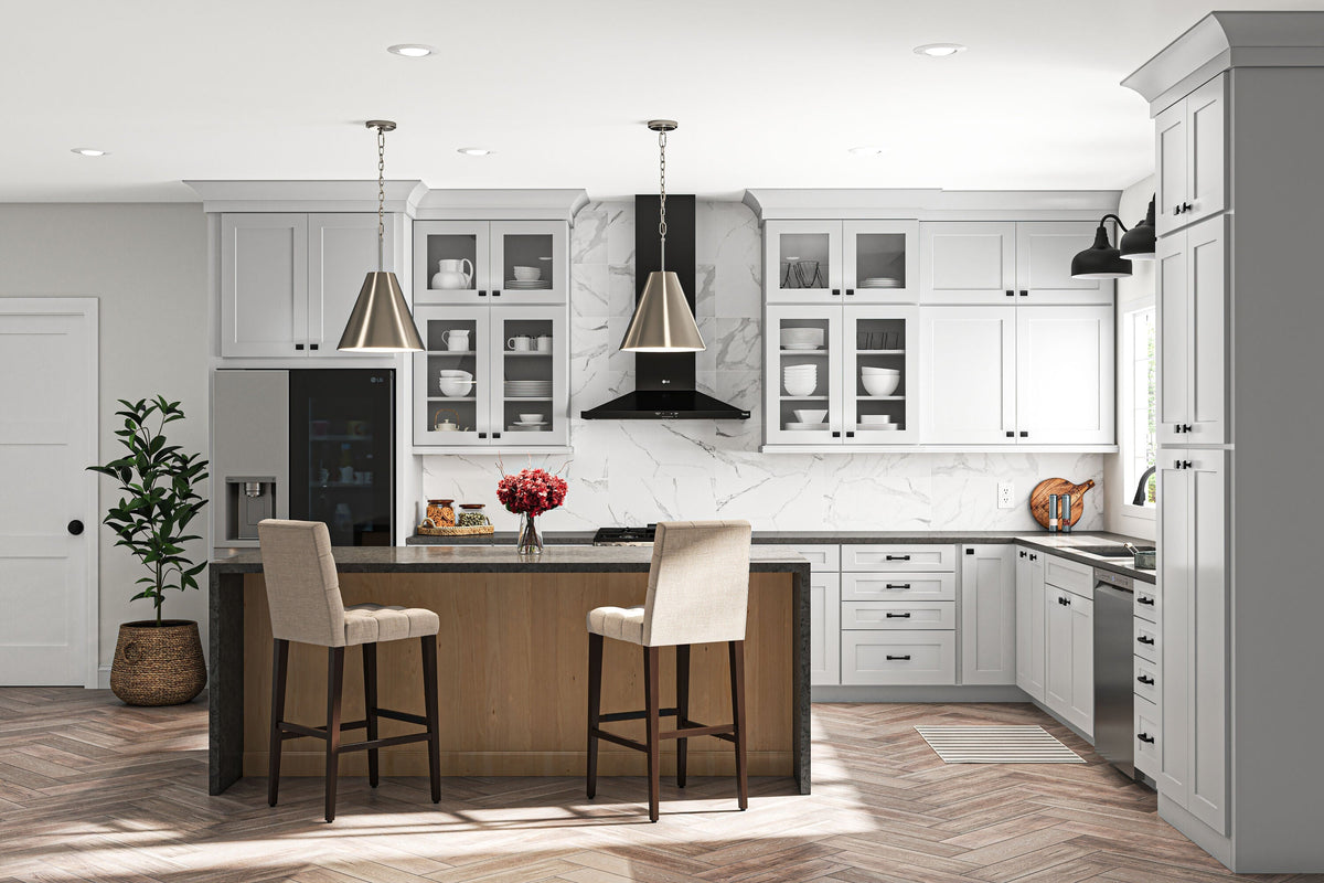 allen + roth Stonewall 18-in W x 34.5-in H x 24-in D Stone 4-Drawer Base Fully Assembled Cabinet (Flat Panel Style)