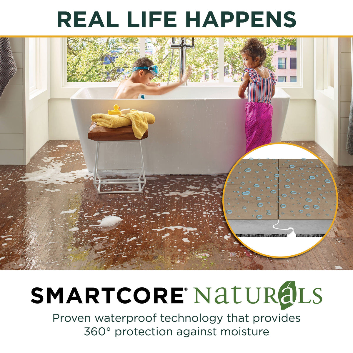 SMARTCORE Acacia Autumn hardwood flooring — lifestyle view