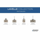 Progress Lighting Lavelle 4-Light Matte Black Rustic Drum Medium Hanging Pendant Light