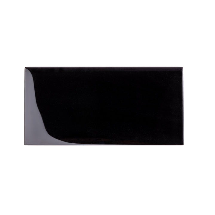 Apollo Tile (Sample) Wall Tile Black 3-in x 6-in Glossy Glass Brick Subway Wall Tile