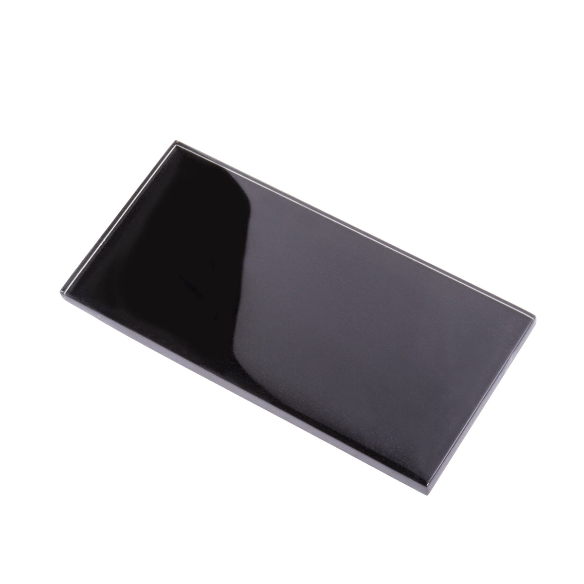 Apollo Tile (Sample) Wall Tile Black 3-in x 6-in Glossy Glass Brick Subway Wall Tile