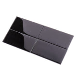 Apollo Tile (Sample) Wall Tile Black 3-in x 6-in Glossy Glass Brick Subway Wall Tile