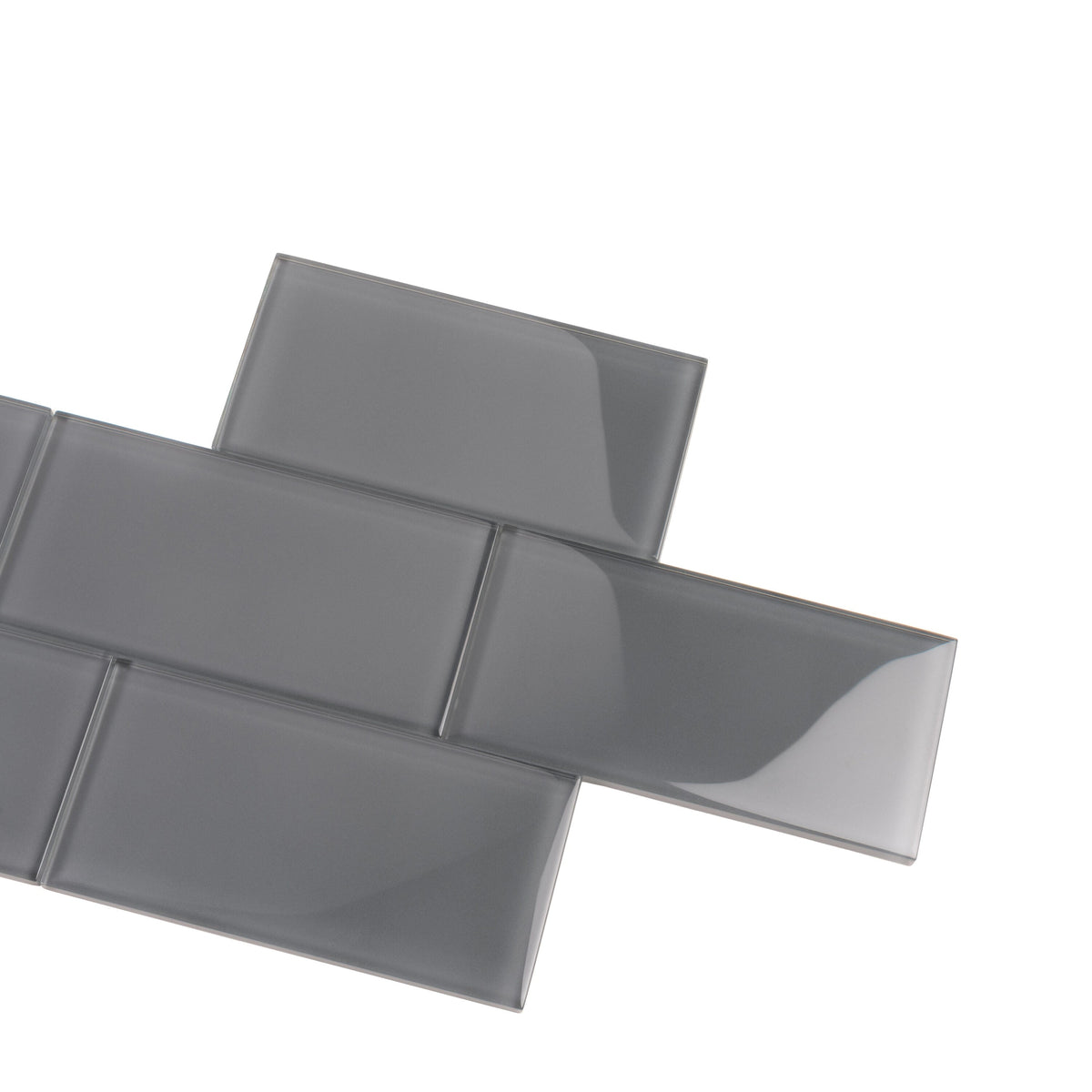 Apollo Tile (Sample) Wall Tile Ash Gray 3-in x 6-in Glossy Glass Subway Wall Tile