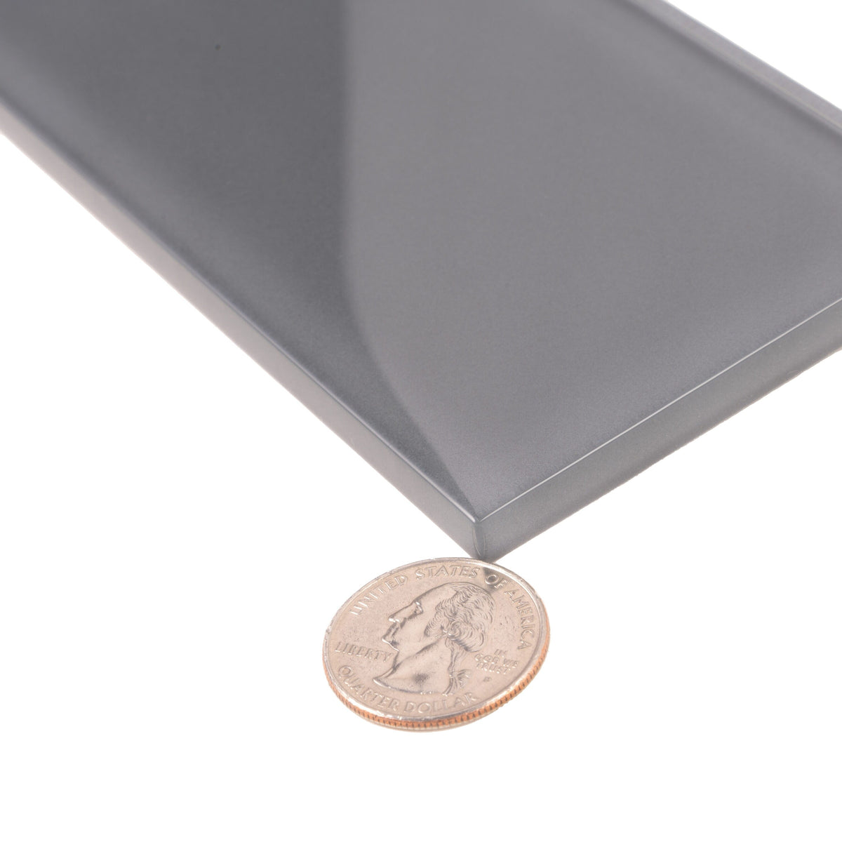 Apollo Tile (Sample) Wall Tile Ash Gray 3-in x 6-in Glossy Glass Subway Wall Tile