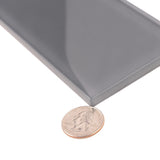 Apollo Tile (Sample) Wall Tile Ash Gray 3-in x 6-in Glossy Glass Subway Wall Tile