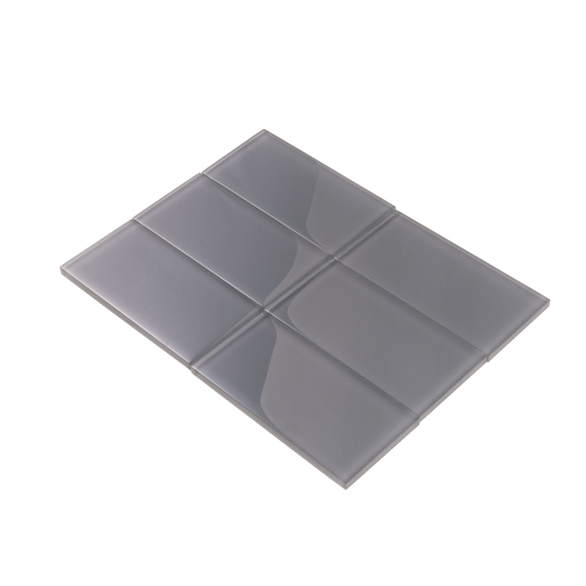 Apollo Tile (Sample) Wall Tile Ash Gray 3-in x 6-in Glossy Glass Subway Wall Tile