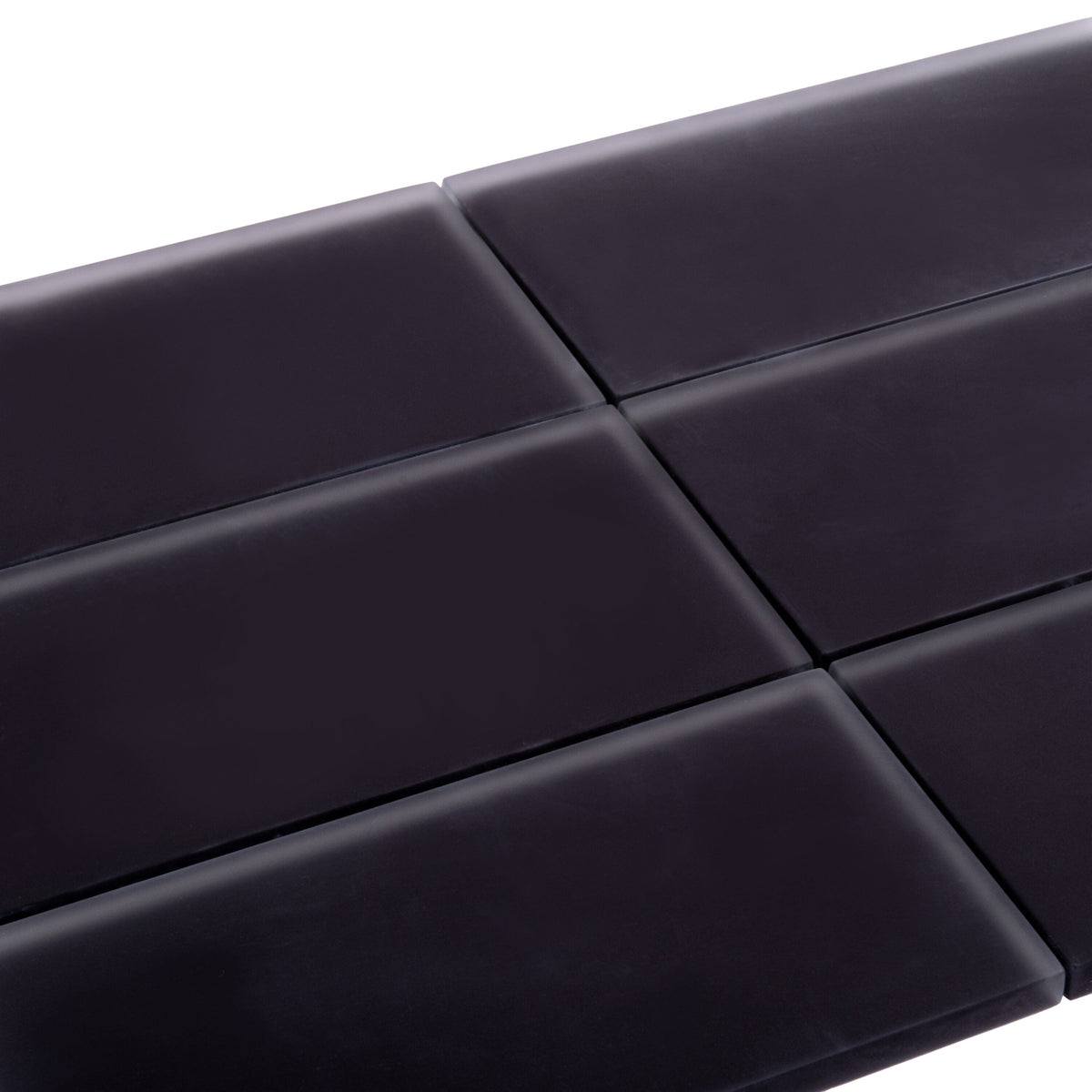 Apollo Tile (Sample) Wall Tile Black 3-in x 6-in Matte Glass Brick Subway Wall Tile