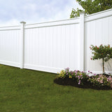 Freedom Emblem 6-ft H x 8-ft W White Privacy Vinyl Flat-top Fence Panel (Unassembled)