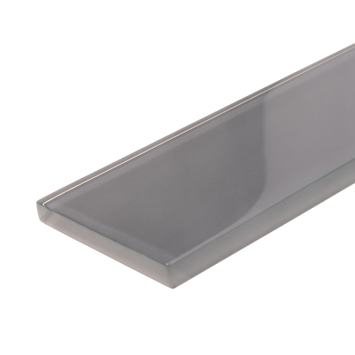 Apollo Tile (Sample) Wall Tile Ash Gray 3-in x 12-in Glossy Glass Subway Wall Tile