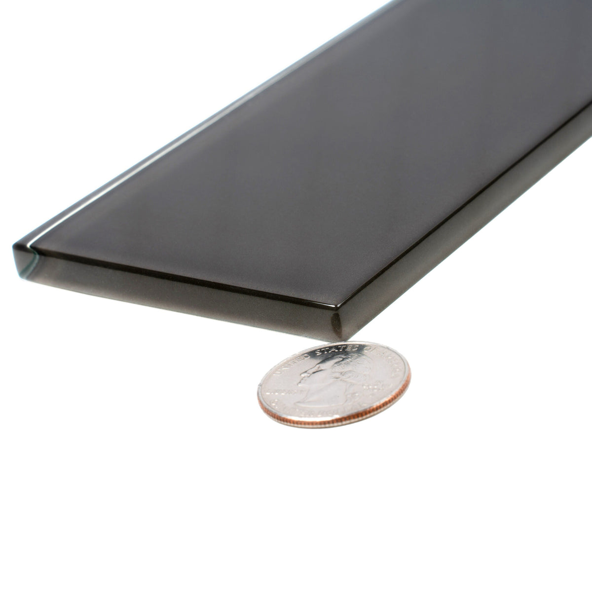 Apollo Tile (Sample) Wall Tile Dark Gray 3-in x 12-in Glossy Glass Subway Wall Tile