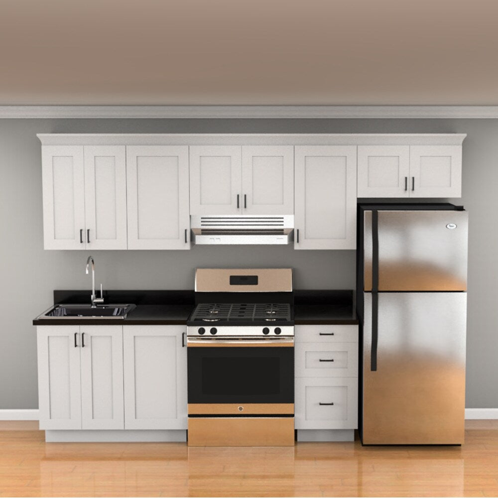 Hugo&Borg Rosemont 12-in W x 34.5-in H x 24-in D Glacier White 3-Drawer Base Fully Assembled Cabinet (Recessed Panel Style)