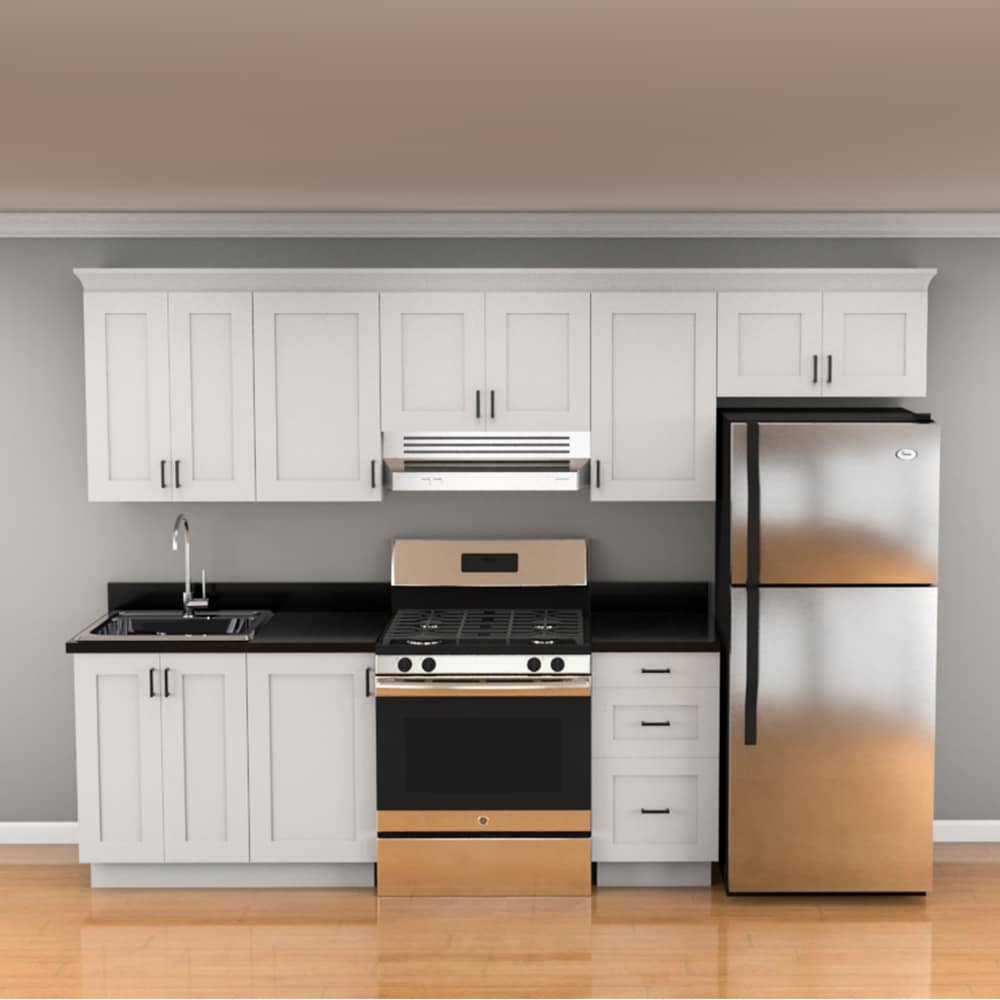Hugo&Borg Rosemont 30-in W x 40-in H x 14-in D Glacier White Blind Wall Fully Assembled Cabinet (Recessed Panel Shaker Door Style)