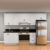 Hugo&Borg Rosemont 12-in W x 34.5-in H x 24-in D Glacier White 6-Drawer Base Fully Assembled Cabinet (Recessed Panel Style)