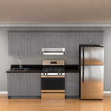 Hugo&Borg Beaumont 36-in W x 34.5-in H x 24-in D Slate Gray 3-Drawer Base Fully Assembled Cabinet