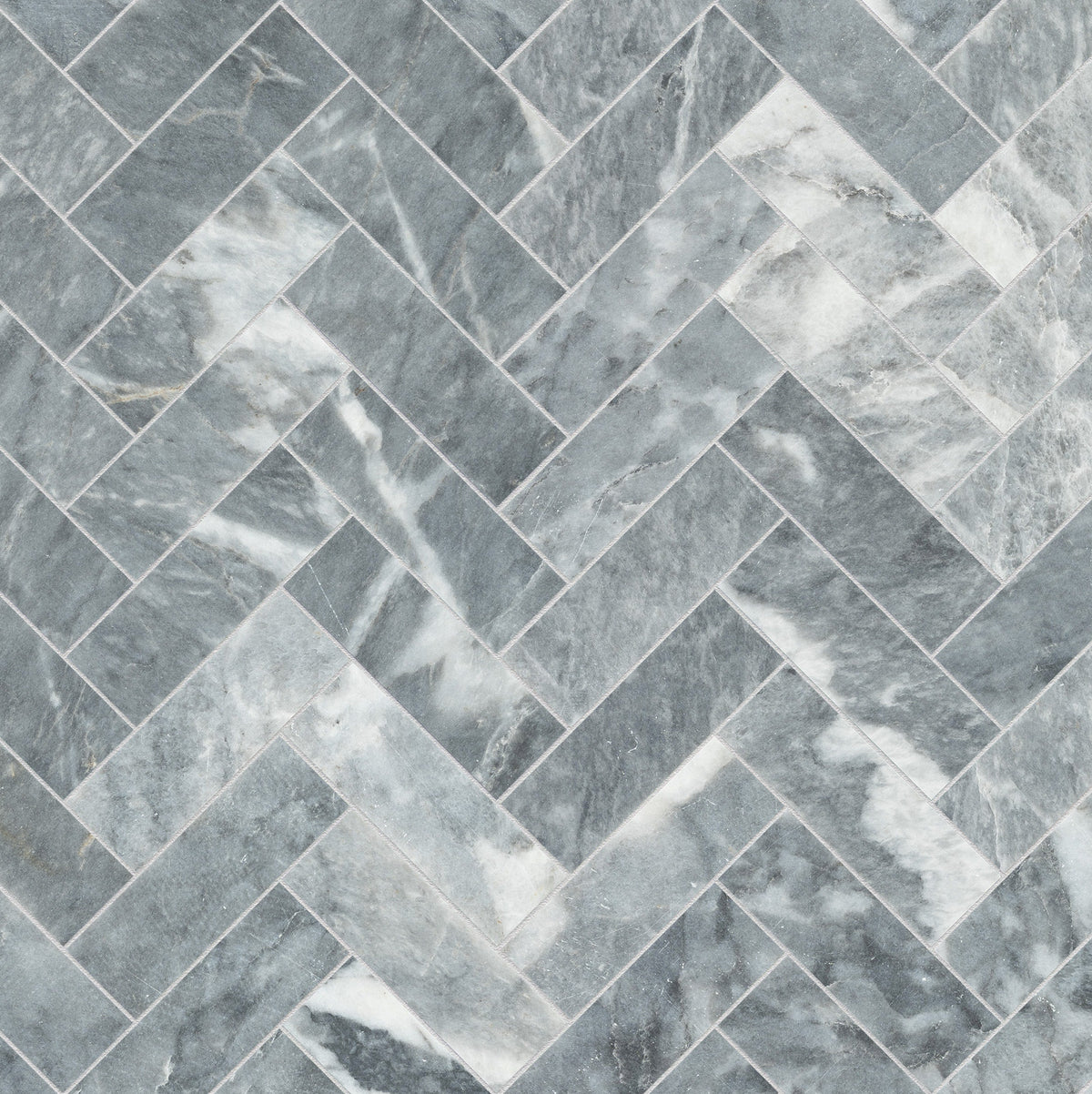 Satori Cielo Sterling 11-in x 11-in Honed Natural Marble Herringbone Mosaic Floor and Wall Tile (0.893-sq ft per Piece)