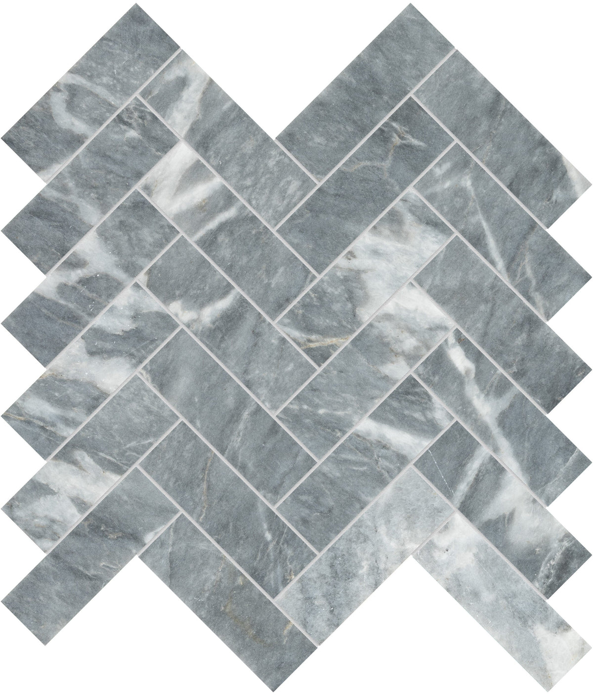 Satori Cielo Sterling 11-in x 11-in Honed Natural Marble Herringbone Mosaic Floor and Wall Tile (0.893-sq ft per Piece)