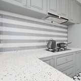 Giorbello (Sample) True Gray 3-in x 9-in Glossy Glass Subway Wall Tile