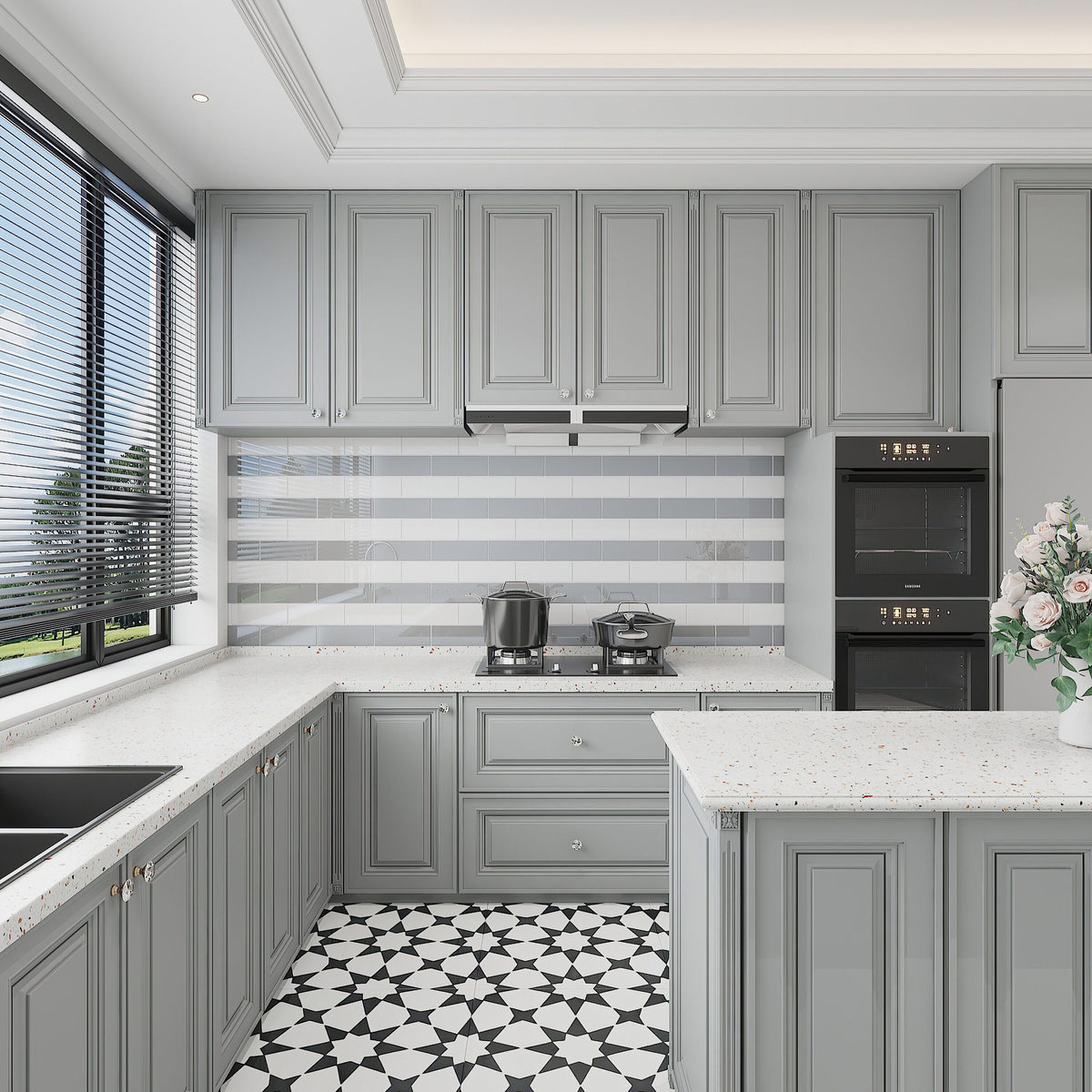 Giorbello True Gray 3-in x 9-in Glossy Glass Subway Wall Tile (5-sq. ft/ Carton)