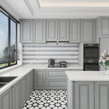 Giorbello True Gray 3-in x 9-in Glossy Glass Subway Wall Tile (5-sq. ft/ Carton)