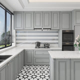 Giorbello Classic Premium True Gray 4-in x 12-in Glossy Glass Subway Wall Tile (5-sq. ft/ Carton)