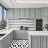 Giorbello Classic Premium True Gray 3-in x 6-in Glossy Glass Subway Wall Tile (5-sq. ft/ Carton)