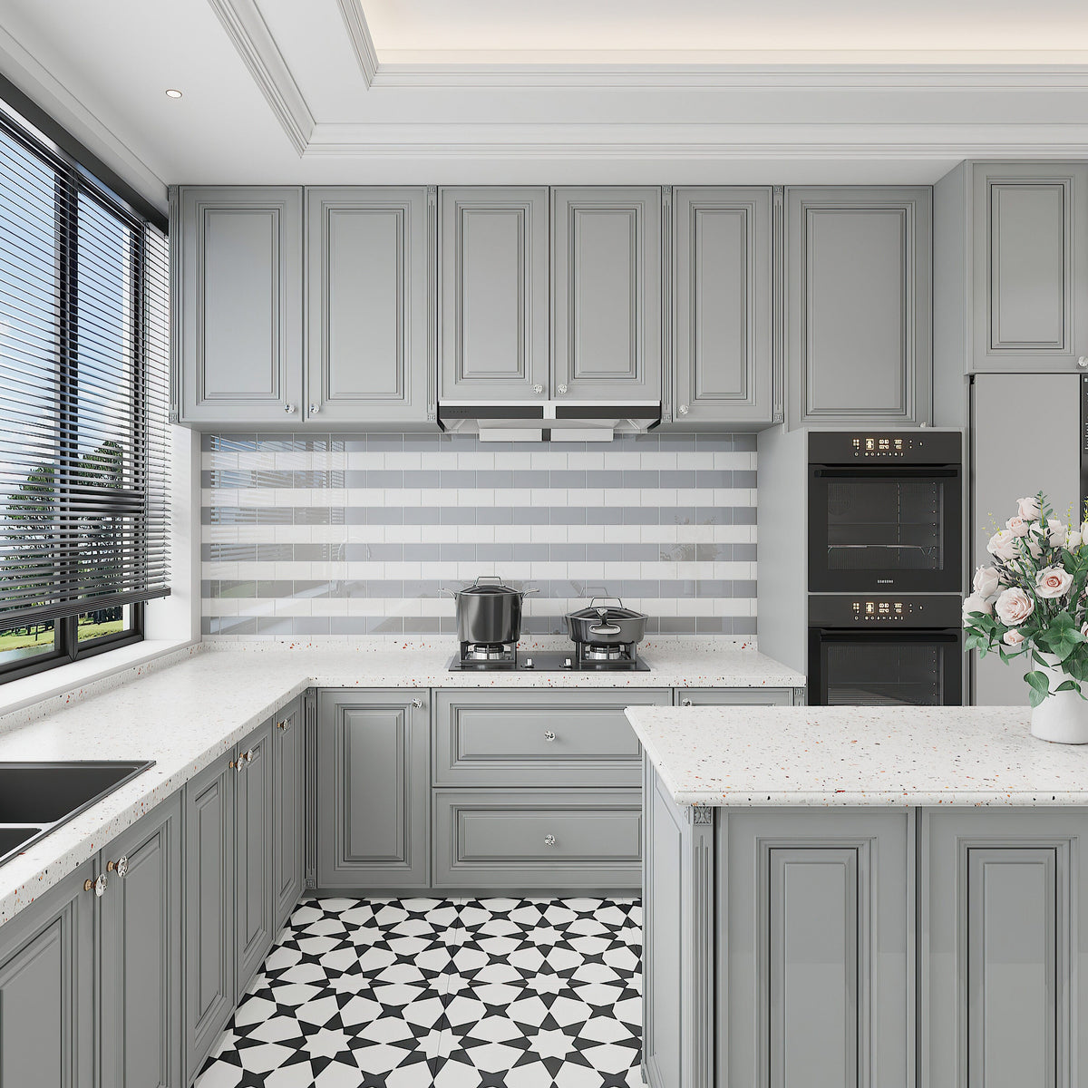 Giorbello (Sample) 3x6 Glass Subway Tiles True Gray 3-in x 6-in Glossy Glass Brick Subway Wall Tile