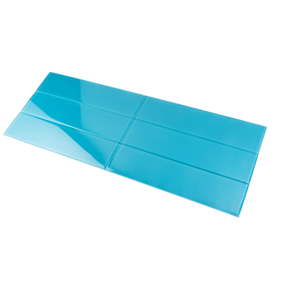 Apollo Tile (Sample) Wall Tile Cerulean Blue 4-in x 6-in Glossy Glass Subway Wall Tile