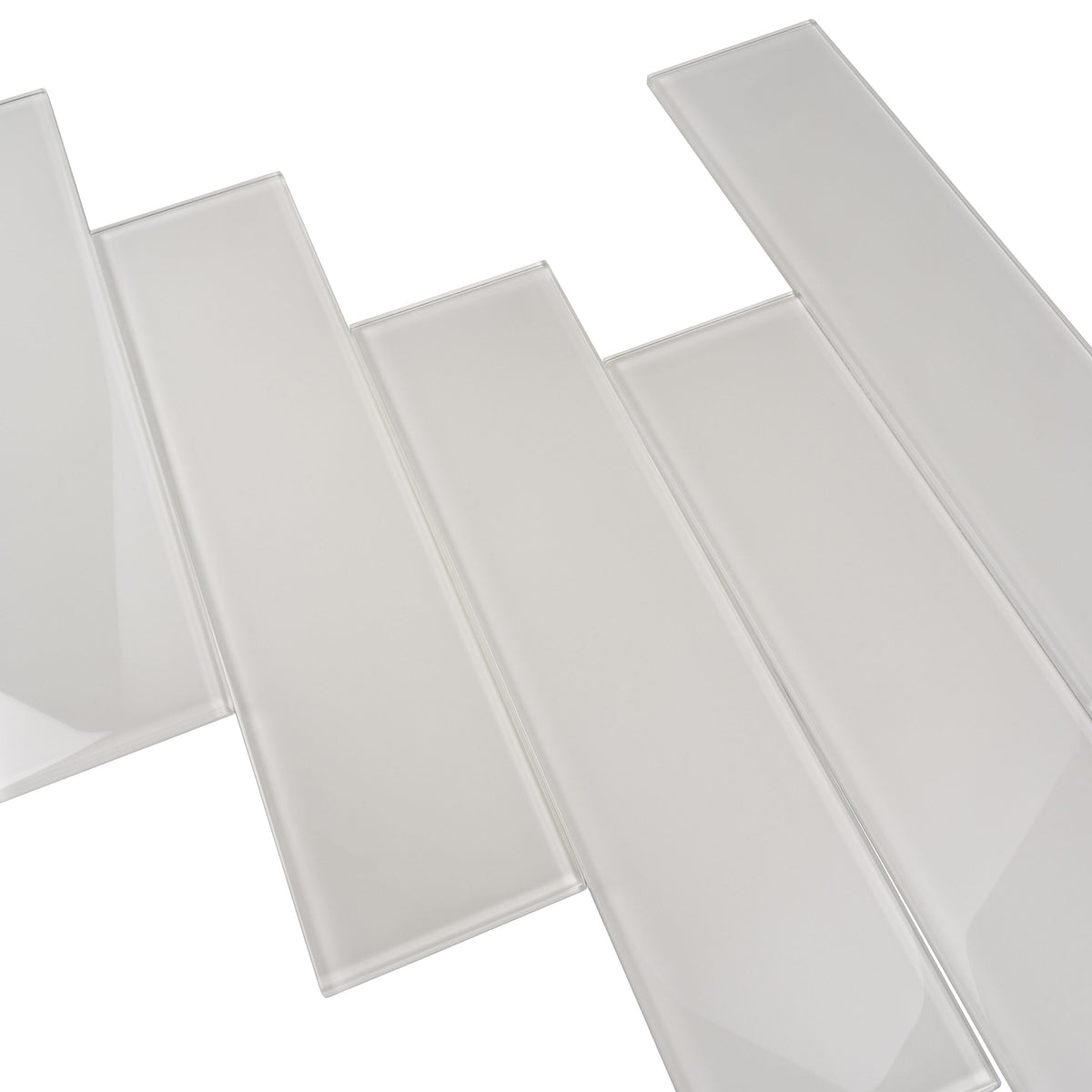 Apollo Tile (Sample) Wall Tile White 4-in x 4-in Glossy Glass Brick Subway Wall Tile