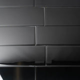 Apollo Tile (Sample) Wall Tile Black 4-in x 4-in Glossy Glass Brick Subway Wall Tile