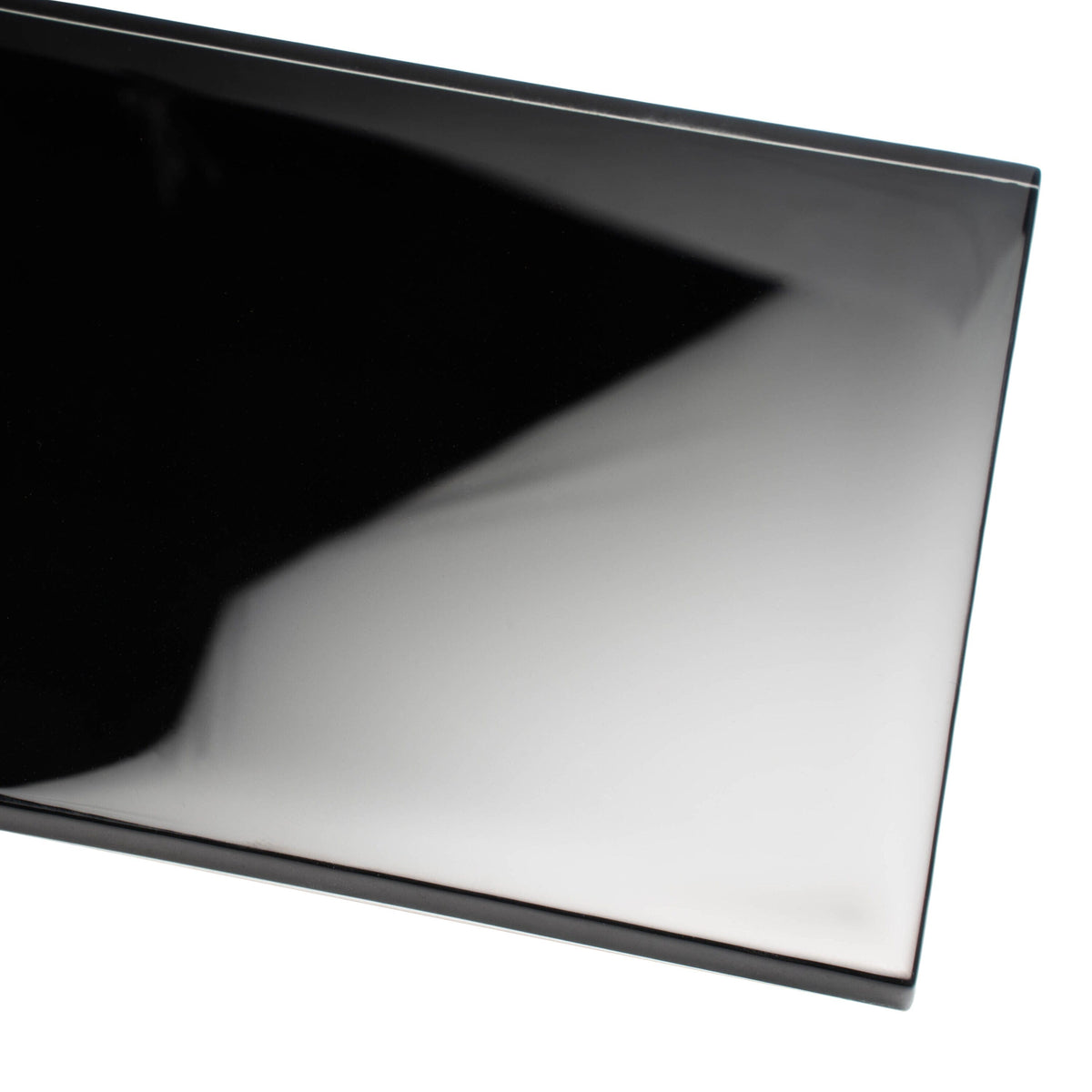 Apollo Tile (Sample) Wall Tile Black 4-in x 4-in Glossy Glass Brick Subway Wall Tile