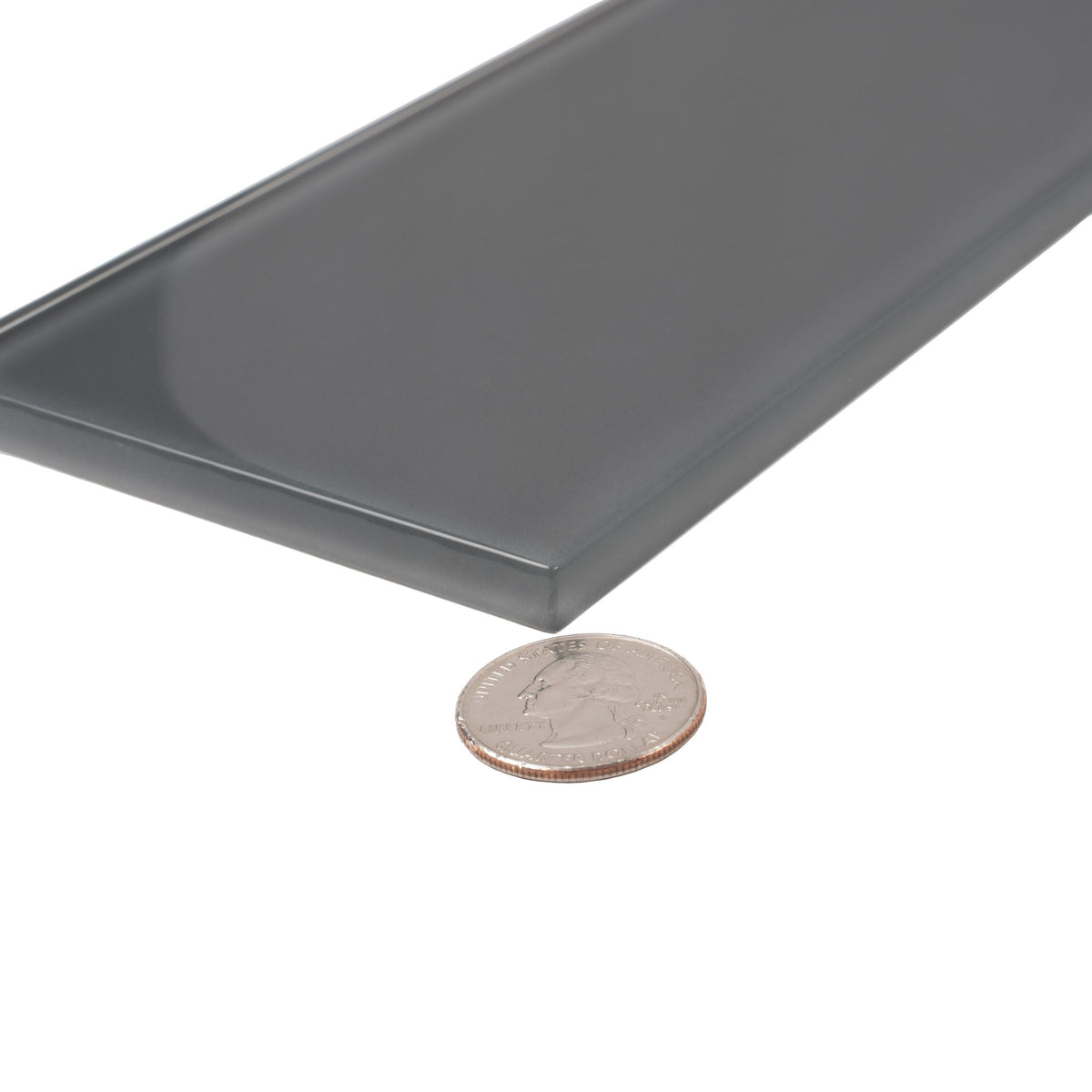Apollo Tile (Sample) Wall Tile Ash Gray 4-in x 4-in Glossy Glass Subway Wall Tile