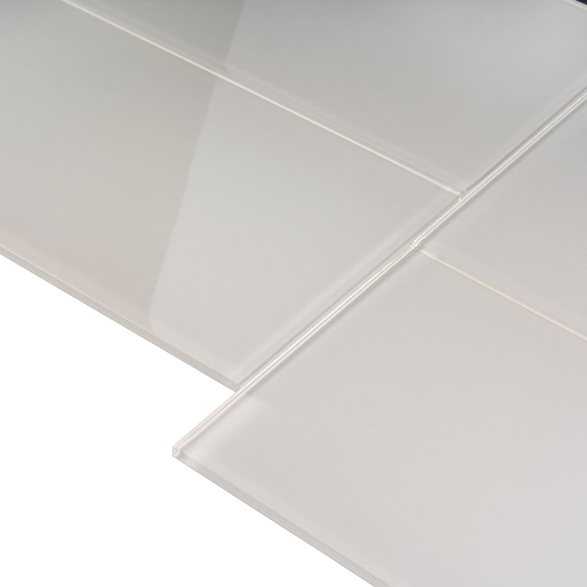 Apollo Tile (Sample) Wall Tile Gray 4-in x 6-in Glossy Glass Subway Wall Tile