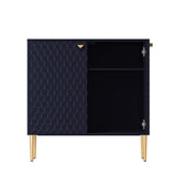 Clihome 2-Door Cabinets 31.5-in W x 32-in H Wood Composite Blue Freestanding Utility Storage Cabinet