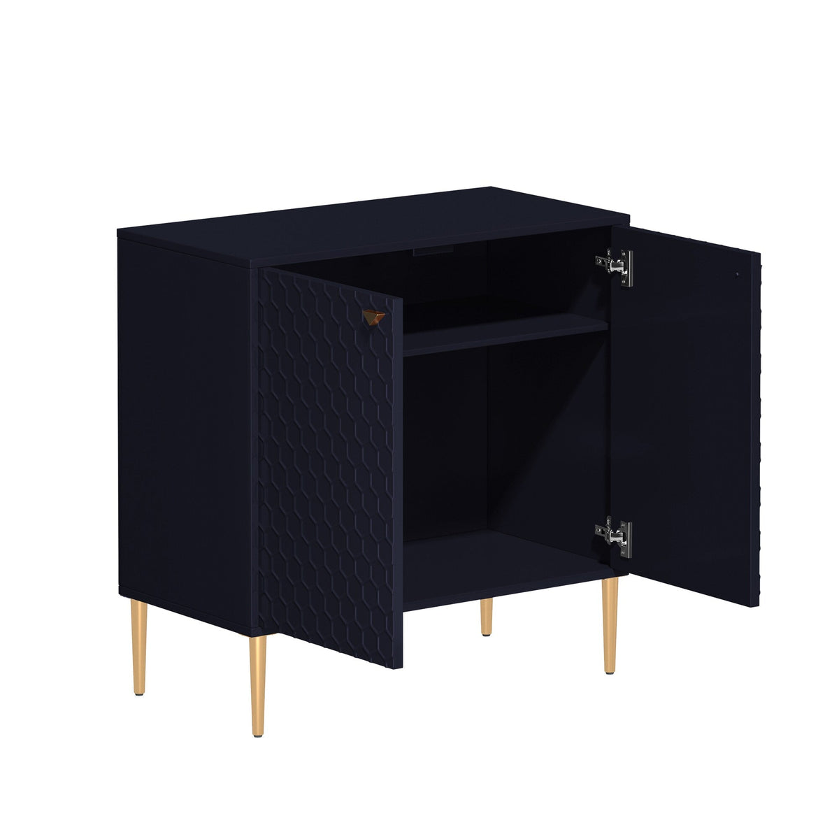 Clihome 2-Door Cabinets 31.5-in W x 32-in H Wood Composite Blue Freestanding Utility Storage Cabinet