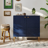 Clihome 2-Door Cabinets 31.5-in W x 32-in H Wood Composite Blue Freestanding Utility Storage Cabinet