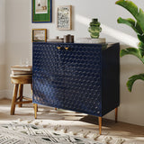 Clihome 2-Door Cabinets 31.5-in W x 32-in H Wood Composite Blue Freestanding Utility Storage Cabinet