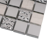 Apollo Tile (Sample) Floor and Wall Tile Beige and Gray 4-in x 4-in Multi-finish Glass/Metal/Stone Marble Floor and Wall Tile